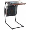 Relaxdays Tavolino Relaxdays con portaoggetti, A x L x P: 64 x 51 x 35 cm, MDF, Metallo, Forma a C, Industriale, Marrone/Nero