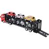 Srliya Giocattolo per Camion Bisarca, Set di Giocattoli per Camion da Trasporto per Auto, Mini Auto in Metallo, per Bambini di età Superiore Ai 3 Anni (Rosso)