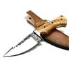 COLTELLO ARTIGIANALE DA CACCIA IN ACCIAIO CARBONIO LAMA FISSA COLLEZIONE FODERO