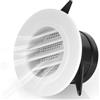NUTKIT Griglia Aerazione Regolabile, Ø 75 mm Griglia di Ventilazione Regolabile in ABS, Dotato di Zanzariera, per Ventilatore di Scarico, Ventilatore Tubolare, Baño, Stanza, Uffici-Bianco