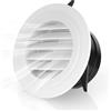 NUTKIT Griglia Aerazione Regolabile, Ø 100 mm Griglia di Ventilazione Regolabile in ABS, Dotato di Zanzariera, per Ventilatore di Scarico, Ventilatore Tubolare, Baño, Stanza, Uffici-Bianco