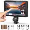 NEEWER F700 Monitor da Campo per Fotocamera 7, 2000nit HD 1920x1080 IPS Touch Screen con 3D LUT,4K HDMI Loop in/Out con Peak Focus DSLR Video Assist HDR Waveform, Cold Shoe, 2 Batterie NP-F750 e Cavo