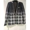 Giacca Blazer Uomo Monopetto quadri nero degradè TG XL