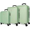 ROLL ROAD Cambogia Borse da viaggio, Verde, 52x46x75 cm, Set 3 valigie