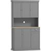 HOMCOM Mobile Cucina Credenza Country con Mensole Regolabili 101x39x180cm Bianco | Aosom Italy
