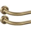 Lwiiom Confezione da 2 aste per tende a disco in bronzo anticato, 71-122 cm, asta regolabile per tende oscuranti, con terminali e staffe in alluminio, design curvo