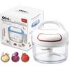 IPEA Tritatutto Manuale a Corda - [LAME IN ACCIAIO INOX + IMPUGNATURA] - Mini Tritaverdure per Tagliare e Tritare Aglio, Cipolla, Verdure, Erbe e Frutta Secca - Portatile - Tritatutto a Mano - 9 CM