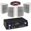 SPECIAL KIT IMPIANTO AUDIO FILODIFFUSIONE PARETE amplificatore BT+ 4 altoparlanti + matassa