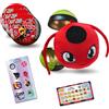 Miraculous Ladybug, giocattolo da collezione capsula 4-1, Set di 3, Miraball sorpresa: Kwami in peluche estensibile,Sfera di metallo con immagini dei personaggi,Adesivi luccicanti,Nastro per appendere
