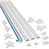 D-Line Canalina Passacavi 30x15mm Multipack 4m, Profilo Semicircolare, Copricavi Autoadesivo, Gestione Cavi Verniciabile - 4x 30mm (L) x 15mm (H) x 1 Metro Lunghezze con Accessori - Bianco
