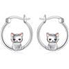 YAFEINI Orecchini a Cerchio con Animali in Argento Sterling 925, Gioielli con Animali Carini, Regalo per Donne Axolotl/Koala/Maiale/Polpo/Volpe/Dinosauro