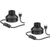 ledscom.de 2x lampada da tavolo TIX, interruttore, porcellana, nero, 1x E27 max. 300W