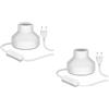 ledscom.de 2 pezzi Lampada da tavolo TIX, interruttore, porcellana, bianco, 1x E27 max. 300W