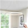 LAMPLAY Lampada A Sospensione Moderna A LED Rotonda, 1 Lampadario Ad Anello Bianco, Dimmerabile Con Telecomando 3000K-6000K Lampada Da Soffitto, Altezza Regolabile, Soggiorno Camera Da Letto(Ø40cm)