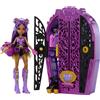 Monster high - segreti da brivido clawdeen wolf misteri mostruosi, set con bambola e guardaroba, 19 soprese e capi d'abbigliamento inclusi