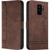 Cqkob Cover per Samsung Galaxy S9 Plus/S9+ Custodia protettiva in silicone TPU premium , Custodia Portafoglio con Supporto Slot per Schede Chiusura Magnetica-Caffè