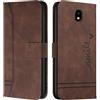 Cqkob Cover per Samsung Galaxy J730/J7 2017 Euro Custodia protettiva in silicone TPU premium, Custodia Portafoglio con Supporto Slot per Schede Chiusura Magnetica-Caffè