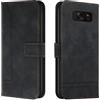 Cqkob Cover per Samsung Galaxy S7Edge Custodia protettiva in silicone TPU premium , Custodia Portafoglio con Supporto Slot per Schede Chiusura Magnetica-Nero
