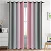 Yakamok Tende sfumate rosa e grigie per camera da letto, tende oscuranti con occhielli, isolate termicamente dalla luce, per soggiorno, 132 x 213 cm, 2 pannelli