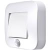 OSRAM Luce notturna NIGHTLUX Hall, bianca, sensore di movimento, IP54, a batteria, bianco freddo 4000 K, ideale per corridoi, ingressi e installazione flessibile