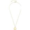 Jewels BY Leonardo Collana Ferrara, Collana in Acciaio Inox Dorato, Ciondolo Rotondo con zirconi incastonati nel Cerchio, Lunghezza 45-50 cm, Regalo per Donne, 025765