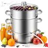 VIVOHOME Estrattore di Succo a Vapore 8L Inox con Coperchio in Vetro | Ø26cm per Frutta e Verdura con Tubo, Lavabile in Lavastoviglie, per Tutti i Piani Cottura, Anche a Induzione