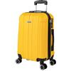ITACA - Bagaglio A Mano Rigido Leggero Bagaglio A Mano 55X40X20 con 4 Ruote Silenziose Trolley Cabina Viaggio Aereo Ergonomico Durevole. Compatibile Ryanair, Giallo
