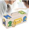 Montessori Lock Box Scatola di legno con serratura Kit di strumenti per lo
