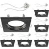 ledscom.de 6 pezzi cornice da incasso a soffitto RIR cornice da incasso nero opaco angolare (LED/alogena/MR16/50mm) incl. presa GU5.3