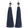 Makhry10pcs 6.3 Pollici Filo di Seta Fatto a Mano Chiusura a moschettone Nappa Catena Chiave Perline Segnalibro Nappa Pendente per Gioielli Fai da Te Monili Donne Orecchino (Nero, Lungo)