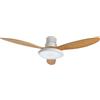 Megashopitalia Ventilatore da Soffitto in Legno Massello con Lampada LED, Telecomando e Modulo Wi-Fi, Motore DC 40W (Legno chiaro)