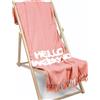 Marinette Saint-Tropez Telo Mare Fouta in cotone Hello Weekend - Pompelmo rosa