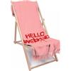 Marinette Saint-Tropez Telo Mare Fouta in cotone Hello Weekend - Pompelmo rosa e Rosso