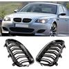 HZTWFC Una Coppia Doppia Stecca Nero Lucido Auto Anteriore Sport Rene Griglie Griglia Per BMW Serie 5 M5 E60/E61 525i 528i 528xi 530i 2003-2010 Car Styling Griglia