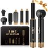 UMIGA Hairstyler Multistyler 1000W 5 IN 1, asciugacapelli con spazzola rotonda LCD Air Brush, ferro arricciacapelli e piastra per capelli, 3 livelli di temperatura per volume, lisciatura, ricciol