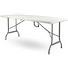 Megashopitalia Tavolo Pieghevole da Giardino Bianco da Campeggio Buffet Cucina Esterno Richiudibile a Valigetta con Maniglia 180x74x74cm