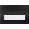 Mendorio Placca di Comando WC, Compatibile con Geberit Sigma, UP300 e UP320, Piastra Doppio Scarico, Dimensioni 246×164 mm (Nera Opaco & Bianco Opaco Pulsante)