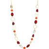 Dazylleco Collane lunghe con perle grosse per donne in oro rosa/oro. Lunga collana con catena a maglia grossa, gioielli da costume, regalo per lei, 77cm, Resina, Non pietra preziosa