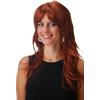 WIG ME UP - GFW242-130 Parrucca Donna Lunga Leggermente ondulata Frangetta lunga Riga Castano rossiccio Castano ramato