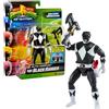 Power Rangers - Auto-Morphin, Figura articolata 2 in 1, 15 cm, Ranger Nero - Zack, per bambini dai 4 anni, PWG073