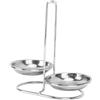 Tomotato Supporto per Poggiamestolo, Supporto per Mestolo da Zuppa Verticale per Spezzatino in Acciaio Inossidabile, Supporto per Utensili da Cucina di Facile Accesso per La Cucina(2 Plate-Argento)