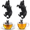 Rayong 2PCS Infusore per Tisane, Riutilizzabili Infusori per Tè Creativi, Infusori da Tè in Silicone,Infusore The Gatto, Colino per Tisane, per Cucina di Casa si Adatta a Tutte le Tazze