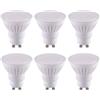 WULUN Lampadina LED GU10 9W, Base in ceramica, 9W Equivalenti a 80W, 1000LM Morbida Luce Bianca Calda 3000K, AC 85V-265V, 110° Angolo di fascio, Superficie bianca latte, Non dimmabile, 6 Pezzi