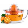 Sogo Spremiagrumi elettrico per succo d'arancia e limone con 2 coni e coperchio, automatico, potente e silenzioso, caraffa 0,5 litri, bianco, 40 W (SS-5223)