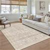 PureCozy Tappeto Beige per Soggiorno 160x230cm, Lavabile Vintage per Living Room, a Pelo Corto, Antiscivolo, Morbido, Stile Boho Retro per Cucina, Camera da Letto, Sala da Pranzo