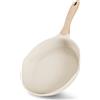 JEETEE Padella Antiaderente in Alluminio 20 cm, Granito-Antiaderente Rivestimento, Maniglia in Bachelite, Compatibile Tutti Fornelli y Induzione, Senza PFOA, Beige