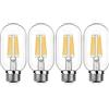ZFQ 4 Pezzi Lampadina Filamento LED E27, 6W Equivalenti a 60W, 600Lm, 2700K, Luce Bianca Calda, T45 Stile Vintage, Non Dimmerabile