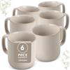 vancasso PLAYA - Set di 6 Tazze da Caffè in Gres - 6 x 480 ml - Tazze da Colazione con Manico per Latte, Tè, Cappuccino e Yogurt - Adatto a Lavastoviglie e Microonde - Smalto Grigio