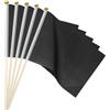 PATIKIL 16pz Mini Bandierine, Nero Bandiere Gioco Solido Nero Bandiere Piccole Mini Bandiere Attacca Festa Decorazioni per Gioco Compleanno Carnevale