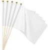 PATIKIL 16pz Mini Bandierine, Bianco Bandiere Gioco Solido Bianco Bandiere Piccole Mini Bandiere Attacca Festa Decorazioni per Gioco Compleanno Carnevale